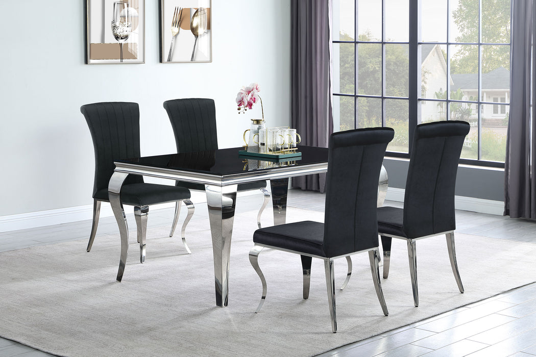 Carone 5 Pc Dining Sets Black